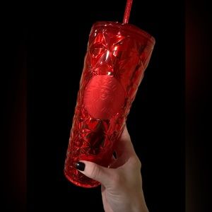 NWT Starbucks Christmas Holidays Red Diamond Prism Crystal Venti 24oz Tumbler